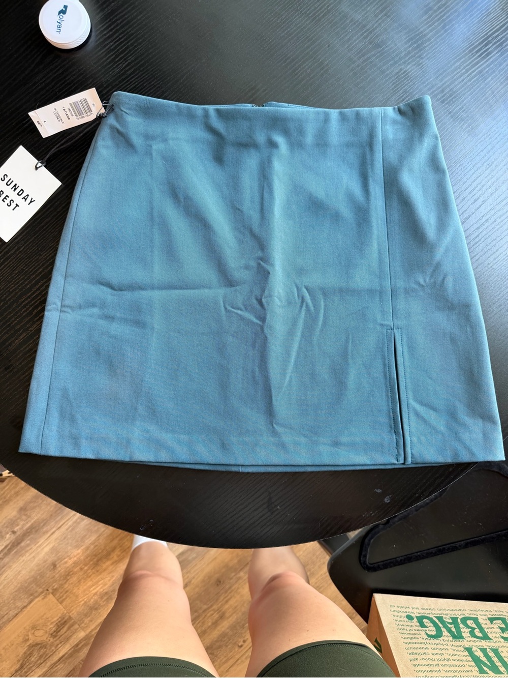 Aritiza Sunday Best Teal Tatiana Mini Skirt